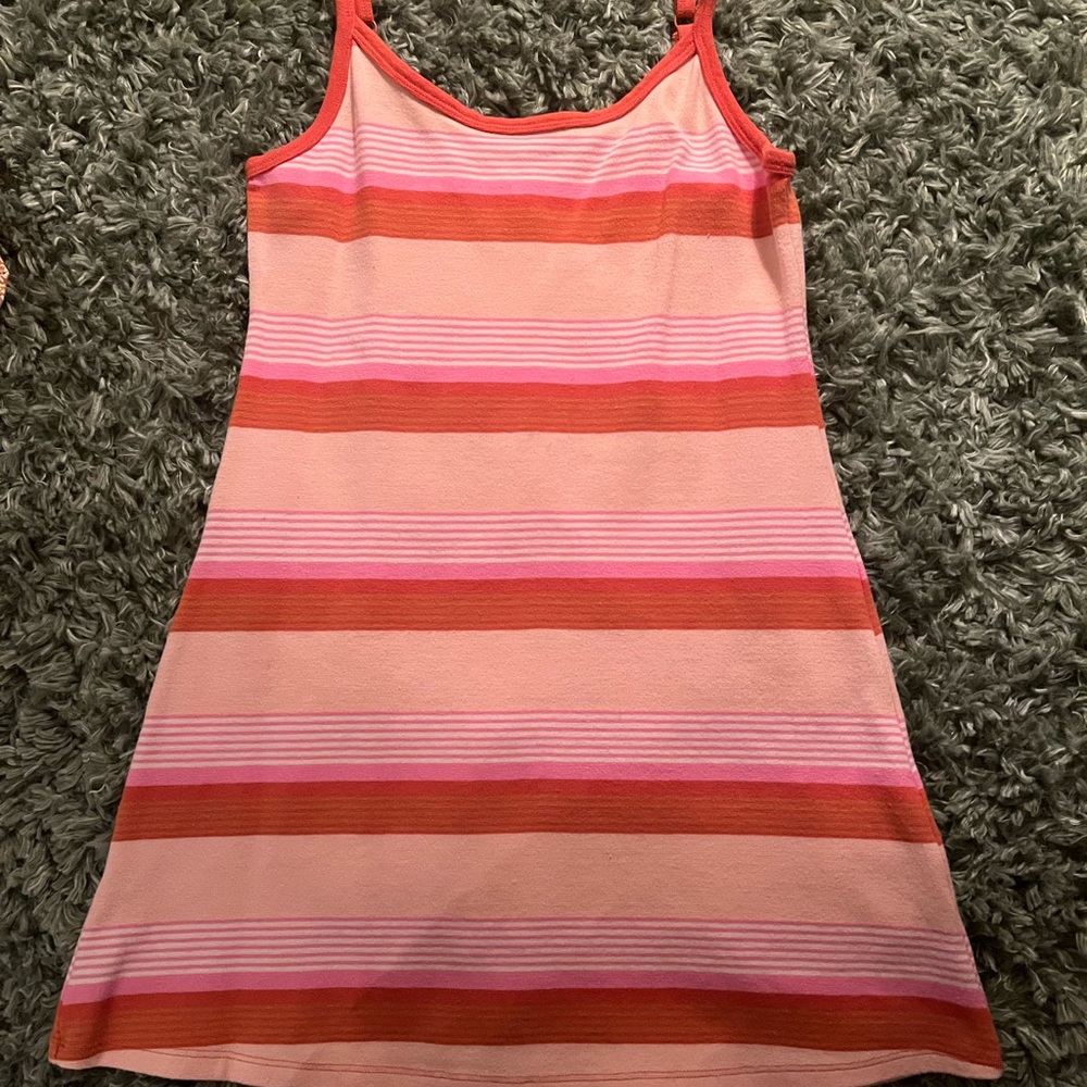 American Eagle Striped Pink and Orange Dress